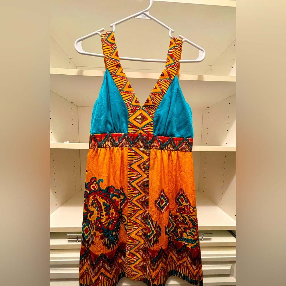 Phoebe Couture Orange Multi-colored dress, size 6